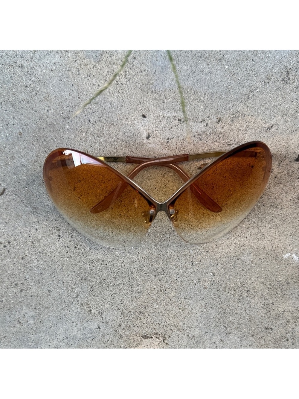 Brown Gradient Oversized Women's Sunglasses